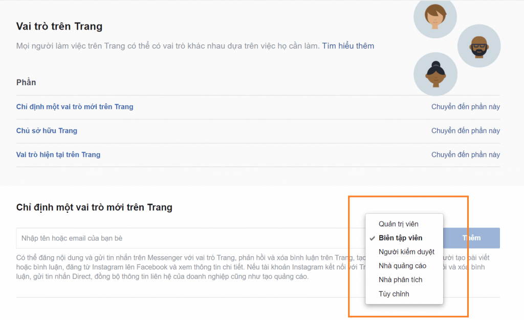 Cách phân quyền quản trị fanpage