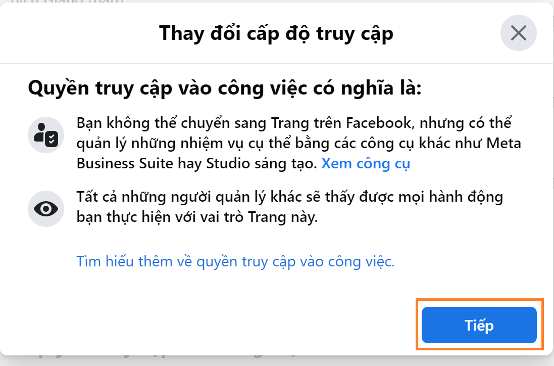 click tiếp tục