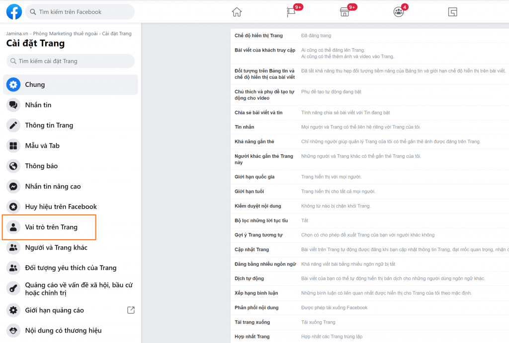 Cách phân quyền quản trị fanpage