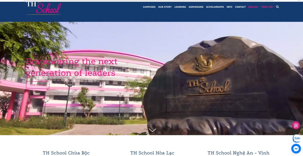 Tham khảo Website của TH school