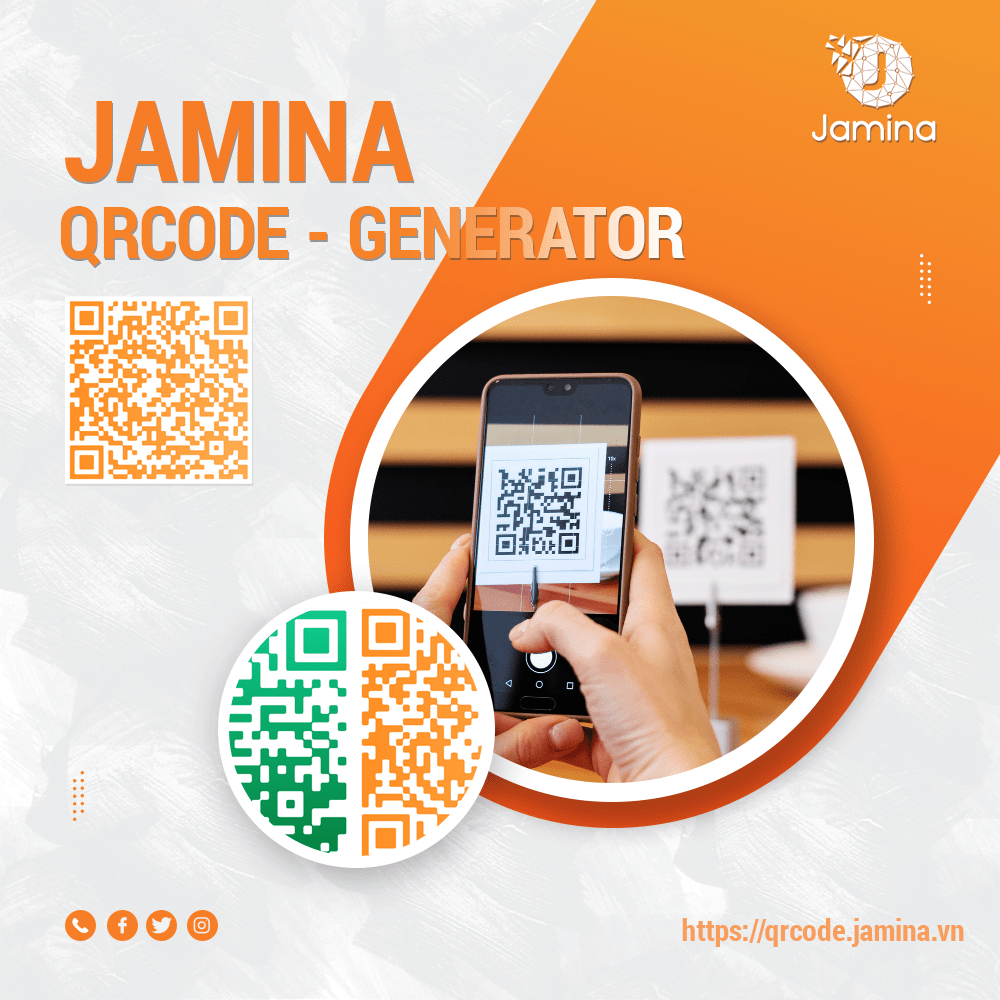 trình tạo mã QR code, barcode Jamina